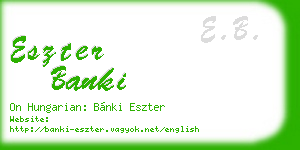 eszter banki business card